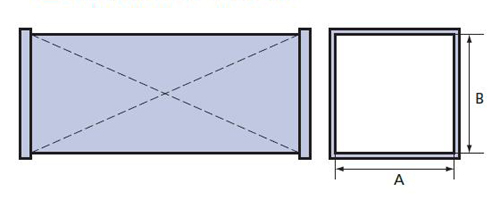 прямой участок прямоугольного сечения схема
