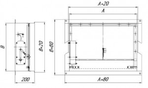 стенового исполнения с электромеханическим размещенным внутри клапана (схема)